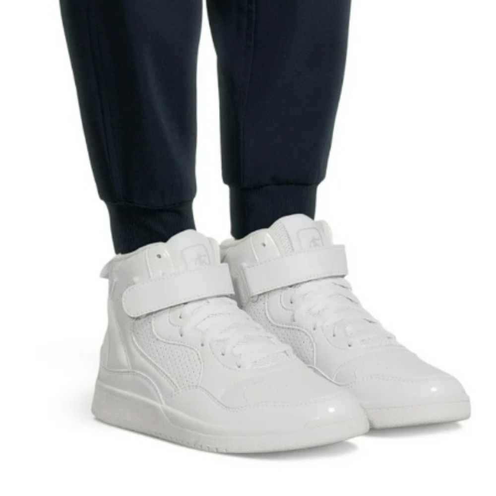 AND1 (Size 6) White Patent Leather Trim Lace Up Hi-Top Athletic Sneakers
